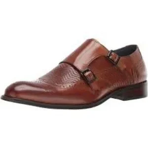 STACY ADAMS Men\'s Mabry Moc Toe Double Monk Strap Tan Buffalo Leather ShoeS Stacy Adams Mabry Wingtip Double Monk Strap Shoes Leather  main image 3